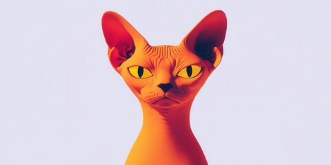 Colorful and stylized cat portrait artwork.