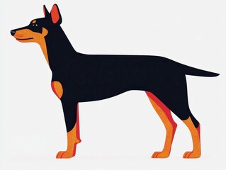 Stylized illustration of a proud dog.