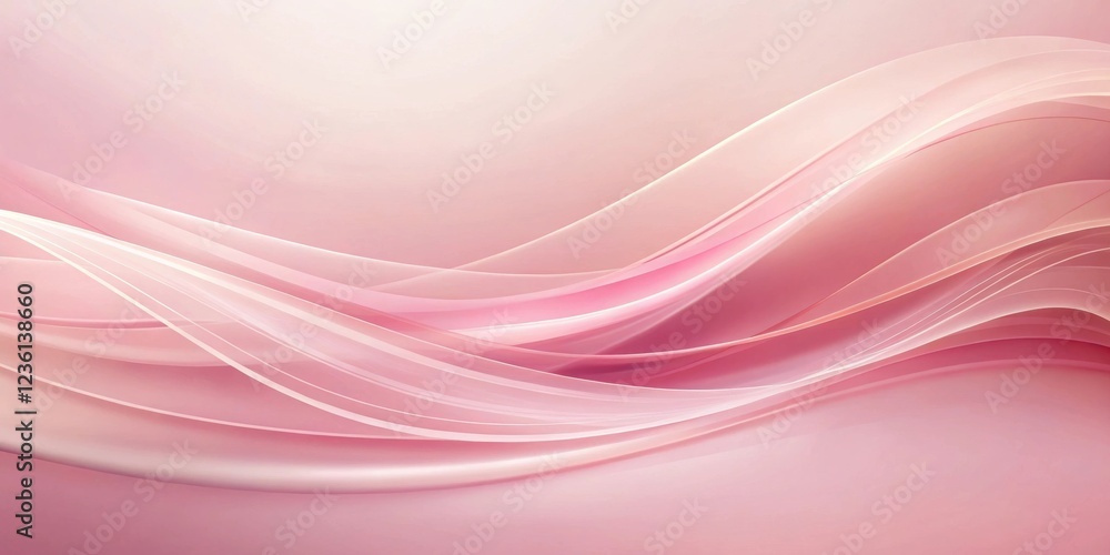 Aufkleber Abstract Pink and White Wavy Background with Smooth Flowing Lines and Gradient Blending