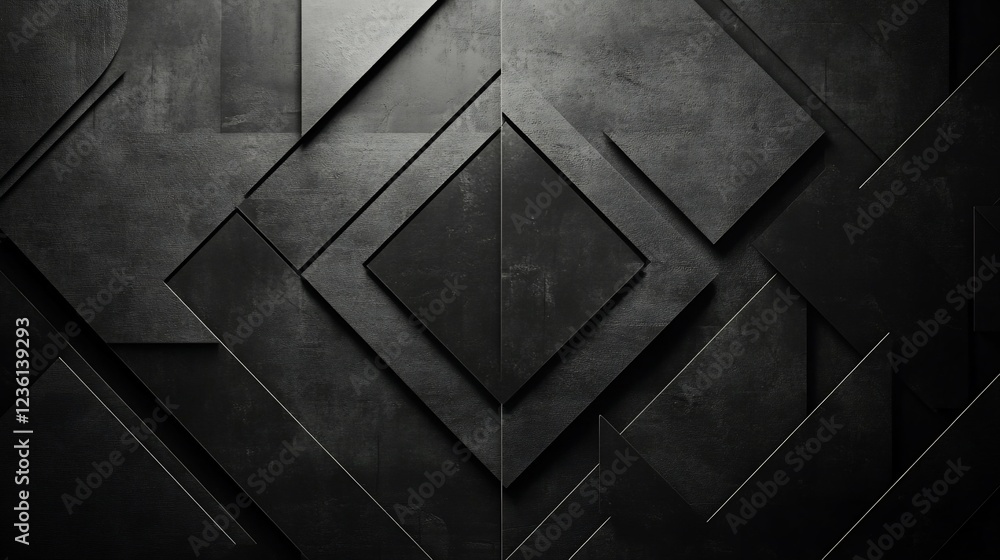 Poster abstract black geometric design with intersecting lines and texture for modern background