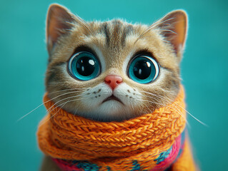 Obraz premium Cute cat 3d