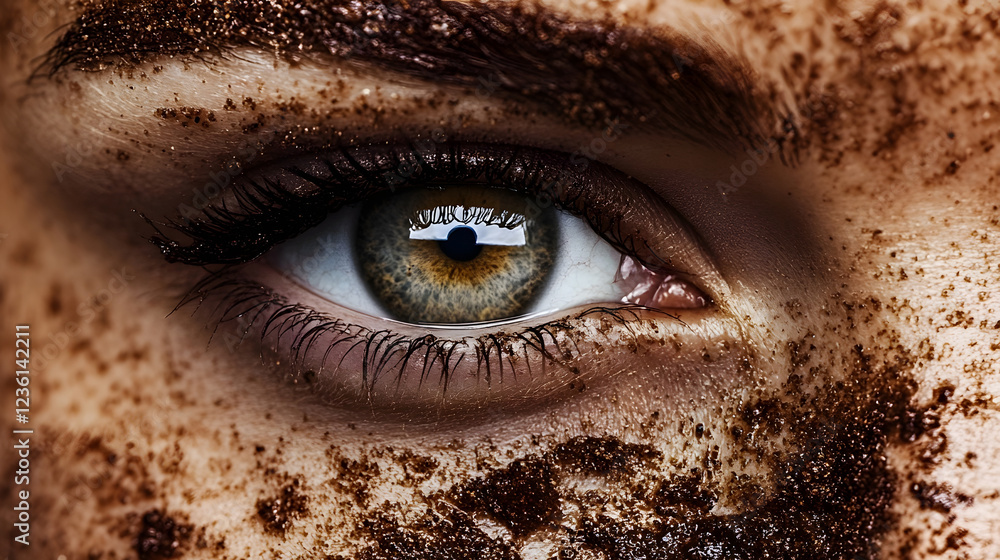 Leinwandbilder mesmerizing close up portrait of a human eye showcasing the intricate details and textures of the sk