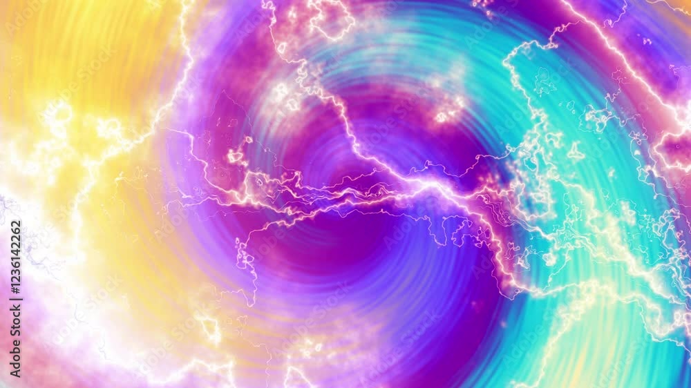 Leinwandbilder hypnosis spiral background with lightning. radial hypnotic abstract loop endless background .