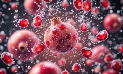 Pomegranate bursting with refreshing juice