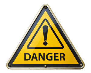 Obraz premium yellow warning sign with exclamation mark