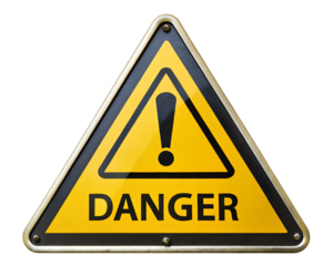 yellow warning sign with exclamation mark