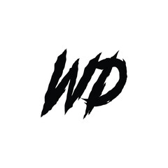 Obraz premium WD monogram logo design letter text name symbol monochrome logotype alphabet character simple logo