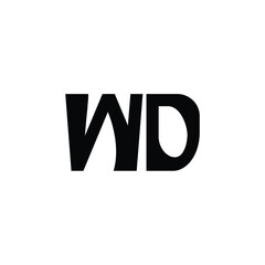 WD monogram logo design letter text name symbol monochrome logotype alphabet character simple logo