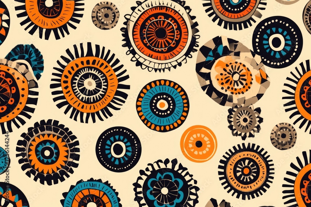 Poster abstract gears in a repeating design.