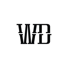 WD monogram logo design letter text name symbol monochrome logotype alphabet character simple logo