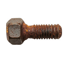 Rusty metal bolt isolated on transparent background