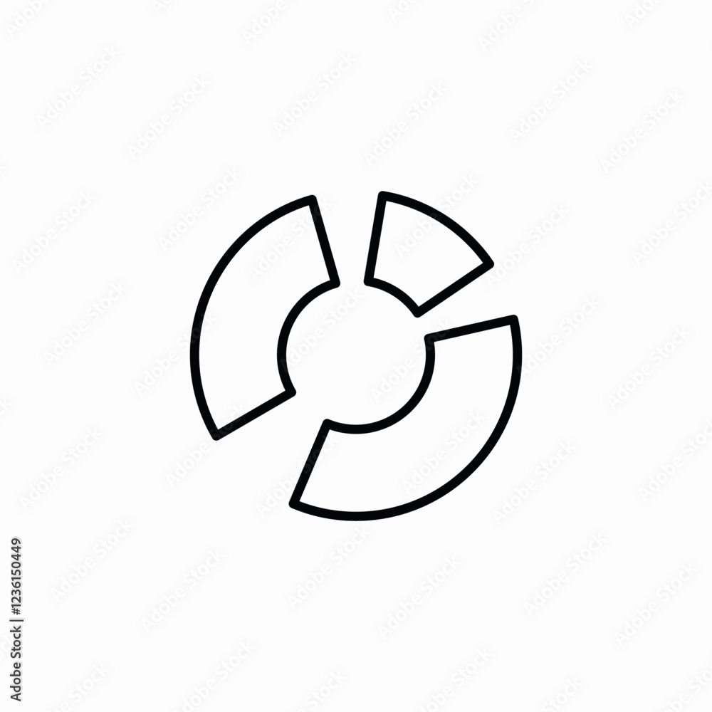 Poster pie chart data icon vector sign
