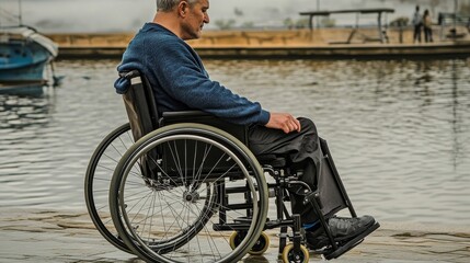 Man With Physical Disability In Wheel Chair, 