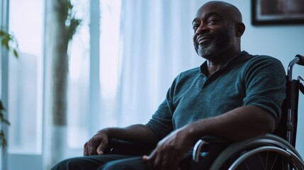 Man With Physical Disability In Wheel Chair, 