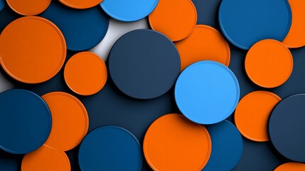 Abstract Blue Orange Circles: A vibrant and dynamic composition featuring overlapping circles in shades of blue and orange, creating a visually engaging and modern abstract background.  
