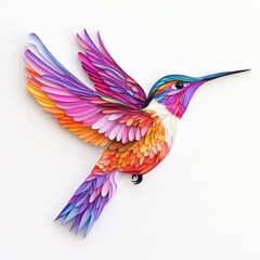 Obraz premium colorful hummingbird isolated on white background full depth of feild.