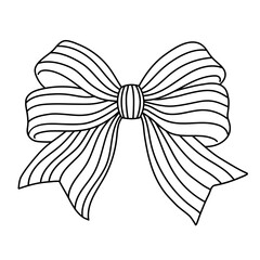 Coquette ribbon bow aesthetic outline illustration