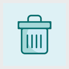 Simple Trash Can Icon Minimalist Design for Recycling and Waste Management