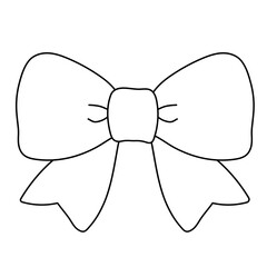 Coquette ribbon bow aesthetic outline illustration