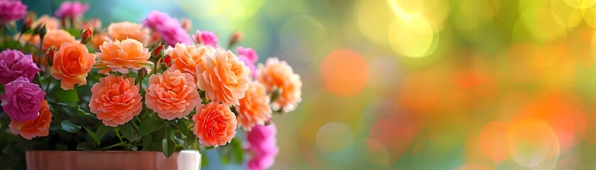 Colorful Blossoms: Vibrant Rose Garden in Full Bloom - HD Nature Background with Diverse Rose Array