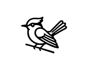 Acadian Flycatcher Bird Logo Design Icon Template