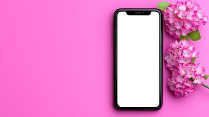 Pink Floral Phone Mockup 