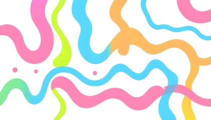 Abstract Gradient Lines Set. Wavy Color Shape Vector Graphic Design. Dynamic Geometric Pattern. Background with Color Waves. Illustration of Squiggle Rainbow Ribbons