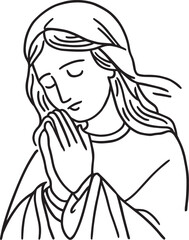 Praying Merry Mother of Jesus Christ