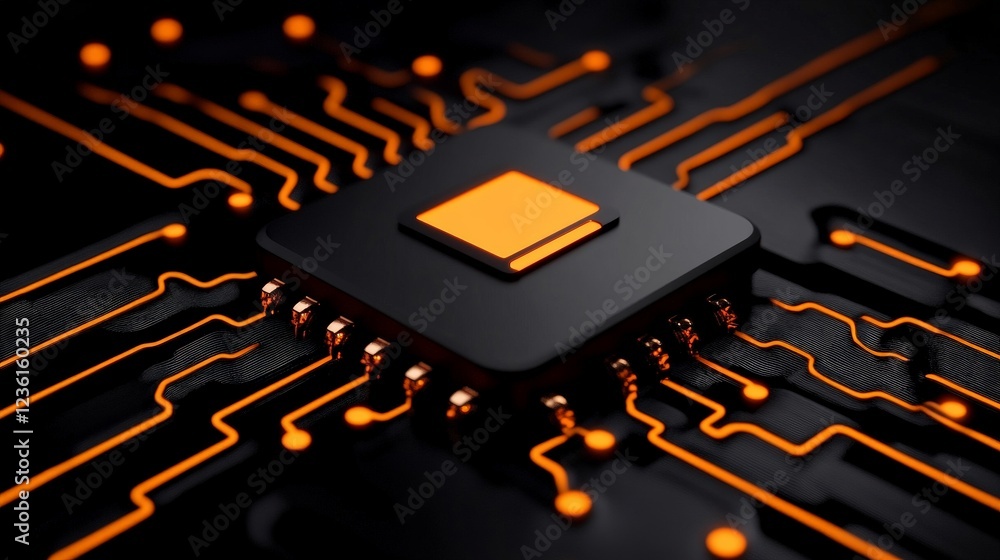 Poster the heart of technology: a close-up view of a powerful central processing unit (cpu) chip, with its 