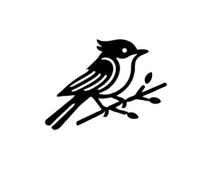 Acadian Flycatcher Bird Logo Design Icon Template