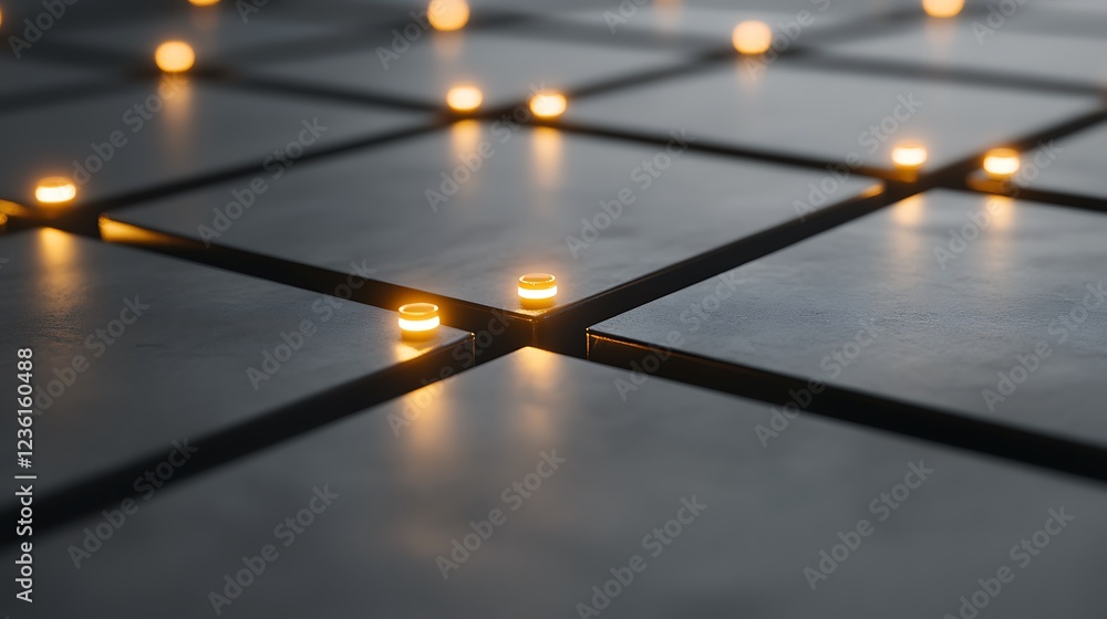 Poster illuminated grid pattern abstract dark surface design