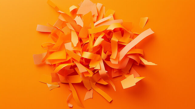 orange paper scrab isolated on orange background
