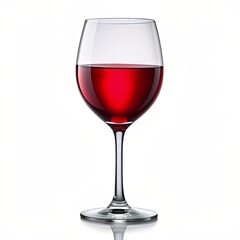 Glass of Red Wine on White Background, wine glass, red wine, drink, alcohol