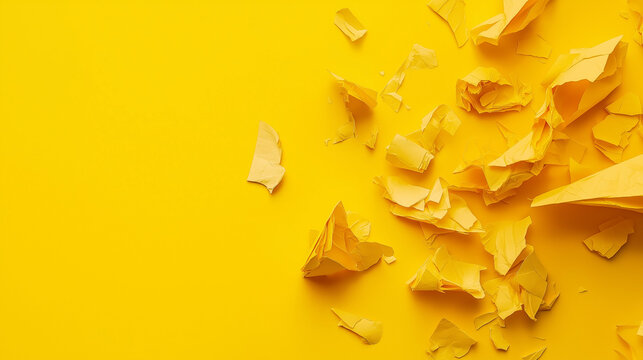 yellow   paper scarap on 3 d yellow background
