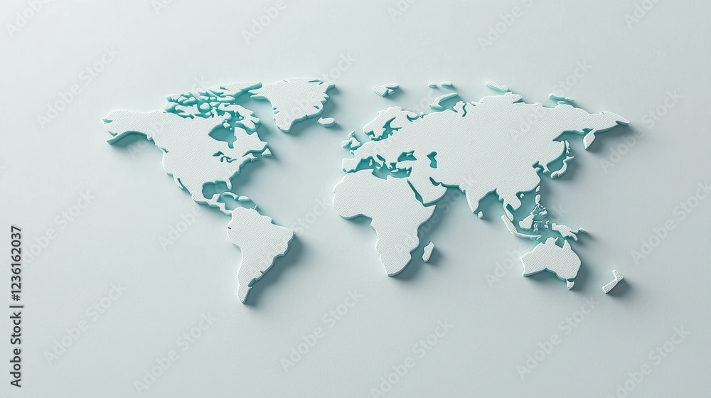 Poster creative global network visual featuring minimalistic world map design