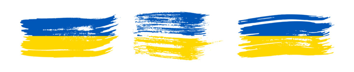 Set of Ukrainian national flags