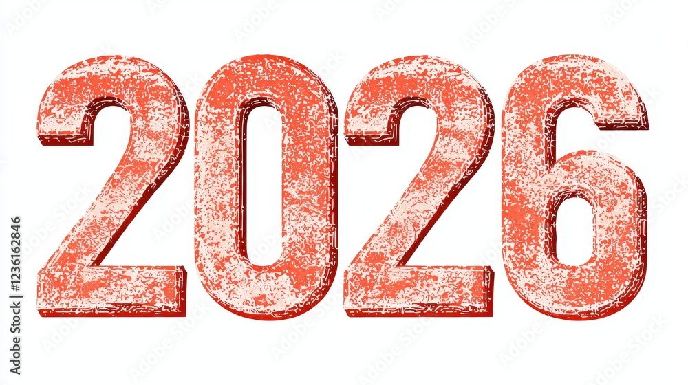 Poster colorful 3d cartoon numbers design in coral style with text on white background for creative and mod