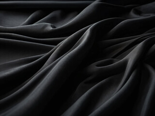 Obraz premium The black silk material is delicate and finely woven.