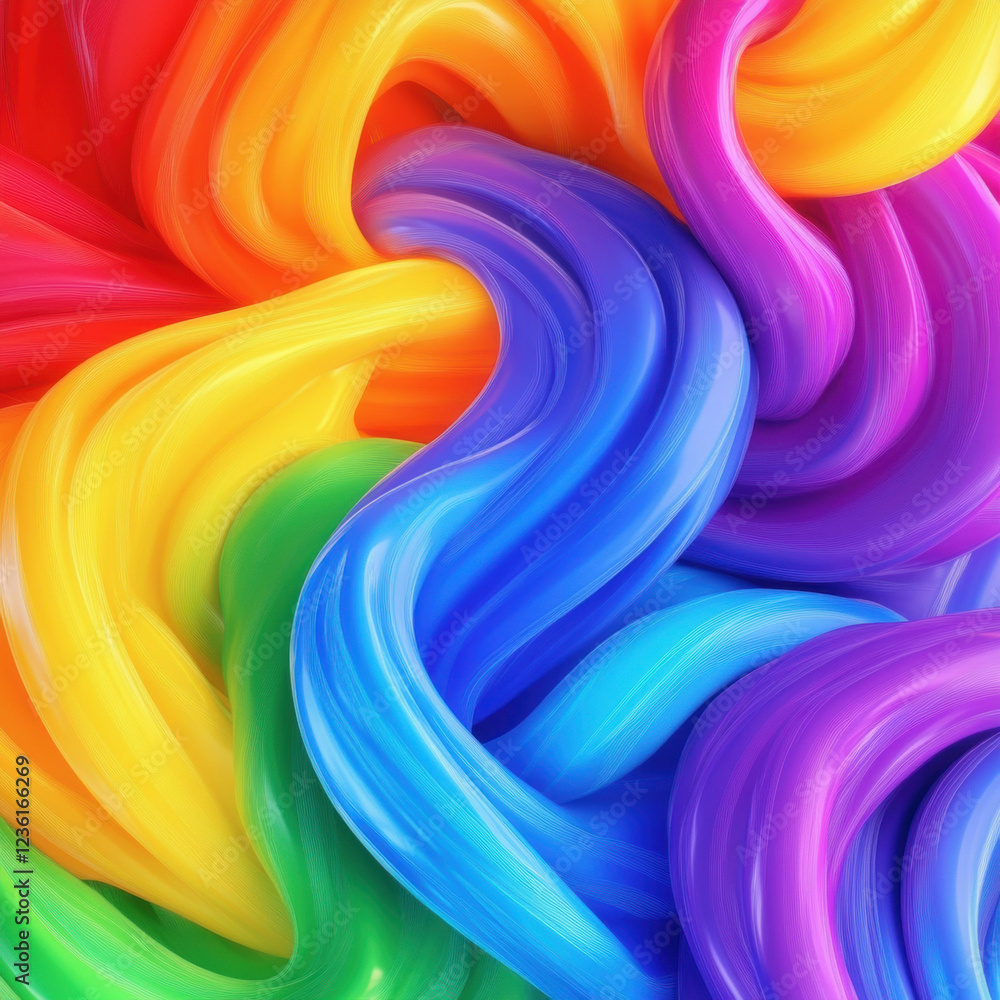 Poster colorful abstract background with swirling waves and vibrant patterns