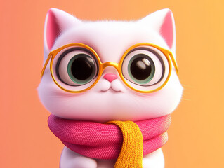 Fototapeta premium Cute cat 3d
