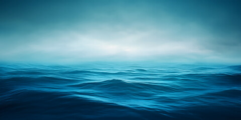 Obraz premium Ocean Deep Blue Gradient Background | Calm Navy to Turquoise Blend | Tranquil and Serene Aesthetic