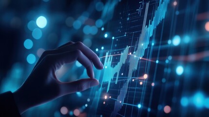 Data analysis, financial markets and digital technology with stock price graphs on screen. Investment trends, trading strategies and market performance insights.