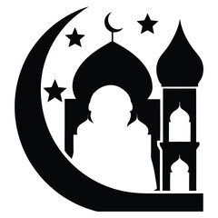 Ramadan icon silhouette vector illustration