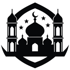 Ramadan icon silhouette vector illustration