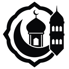 Ramadan icon silhouette vector illustration