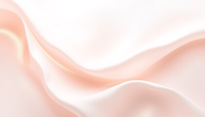 Obraz premium A delicate peach silk fabric background with soft flowing folds and a luxurious sheen, creating an elegant and smooth texture for fashion and interior design.