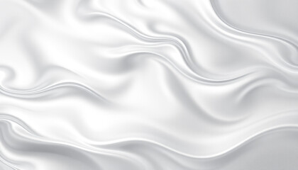 Obraz premium A stunning silver satin fabric background with soft, flowing folds and a glossy texture, creating an elegant and luxurious look perfect for design and decoration.