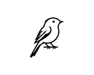 Acadian Flycatcher Bird Logo Design Icon Template