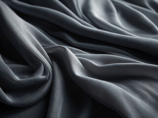 Obraz premium The grey silk fabric is beautifully textured and elegant.