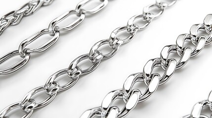 Obraz premium Industrial chains displayed on white background product photography studio